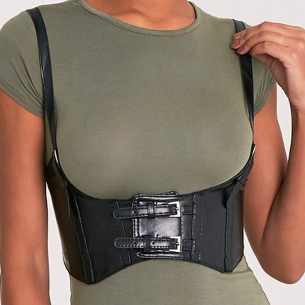 FASHION NOVA Black Suspender Harness Belt Women's Size Small